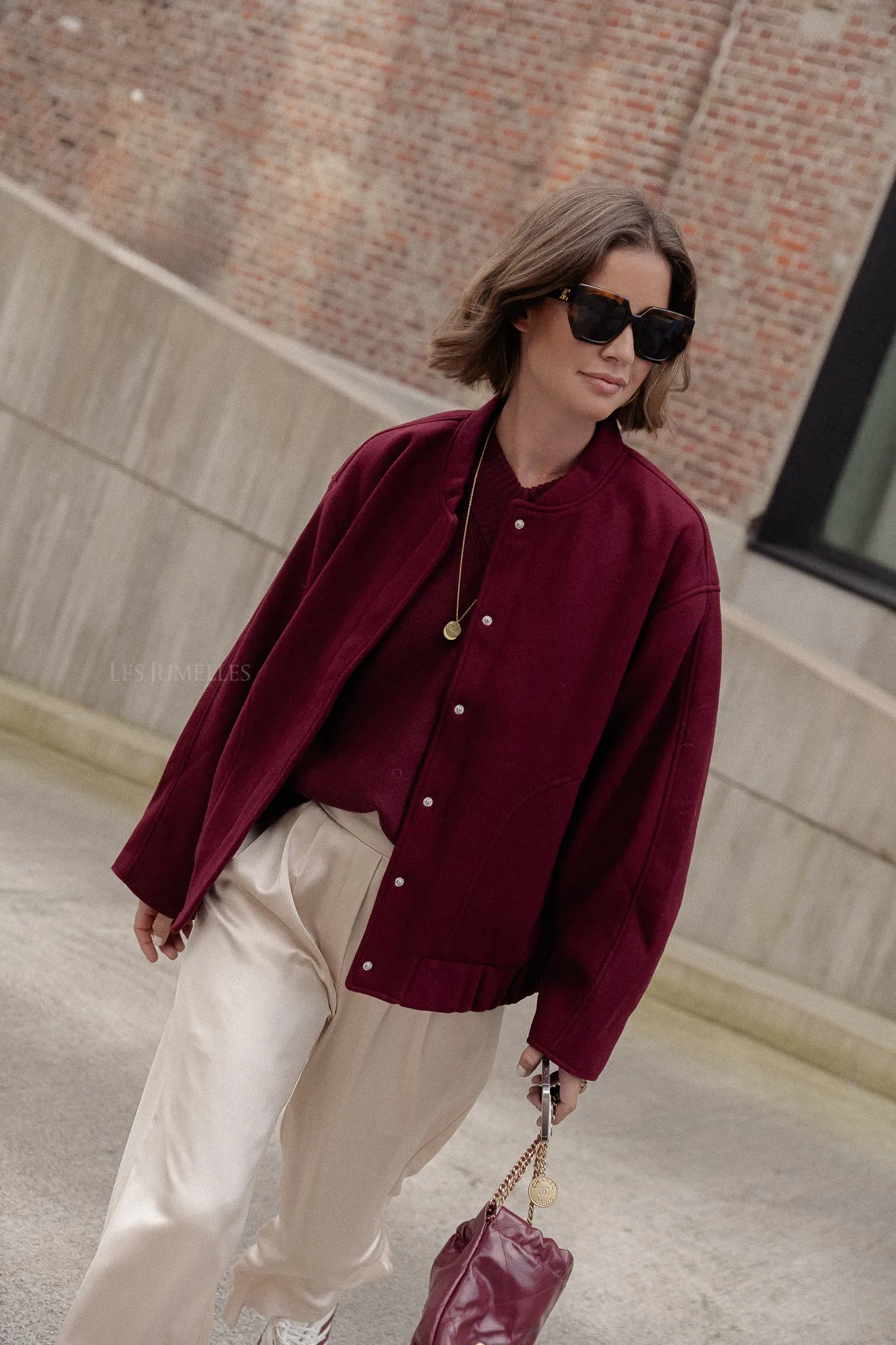 Oversize Geena bomber jacket zinfandel