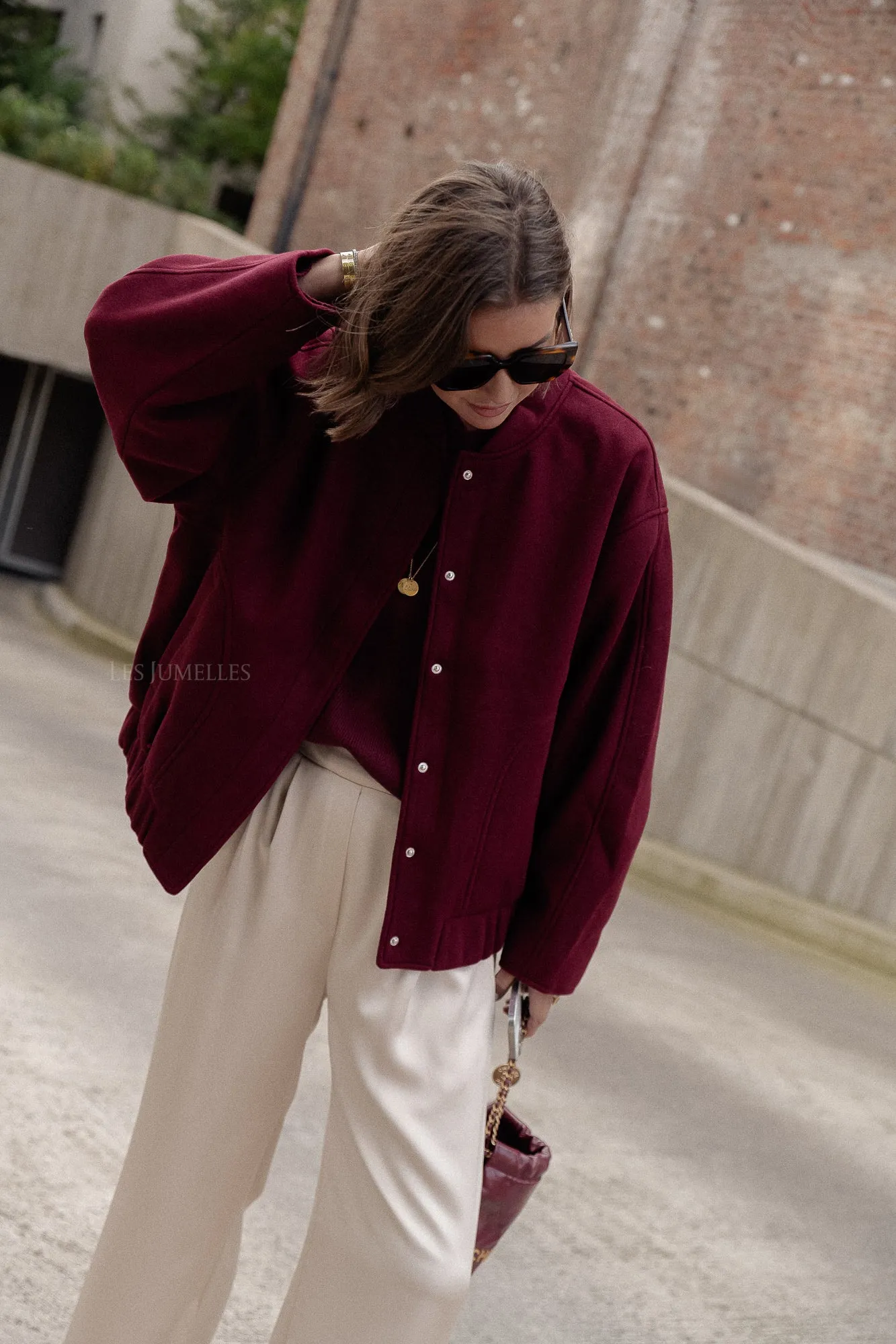 Oversize Geena bomber jacket zinfandel