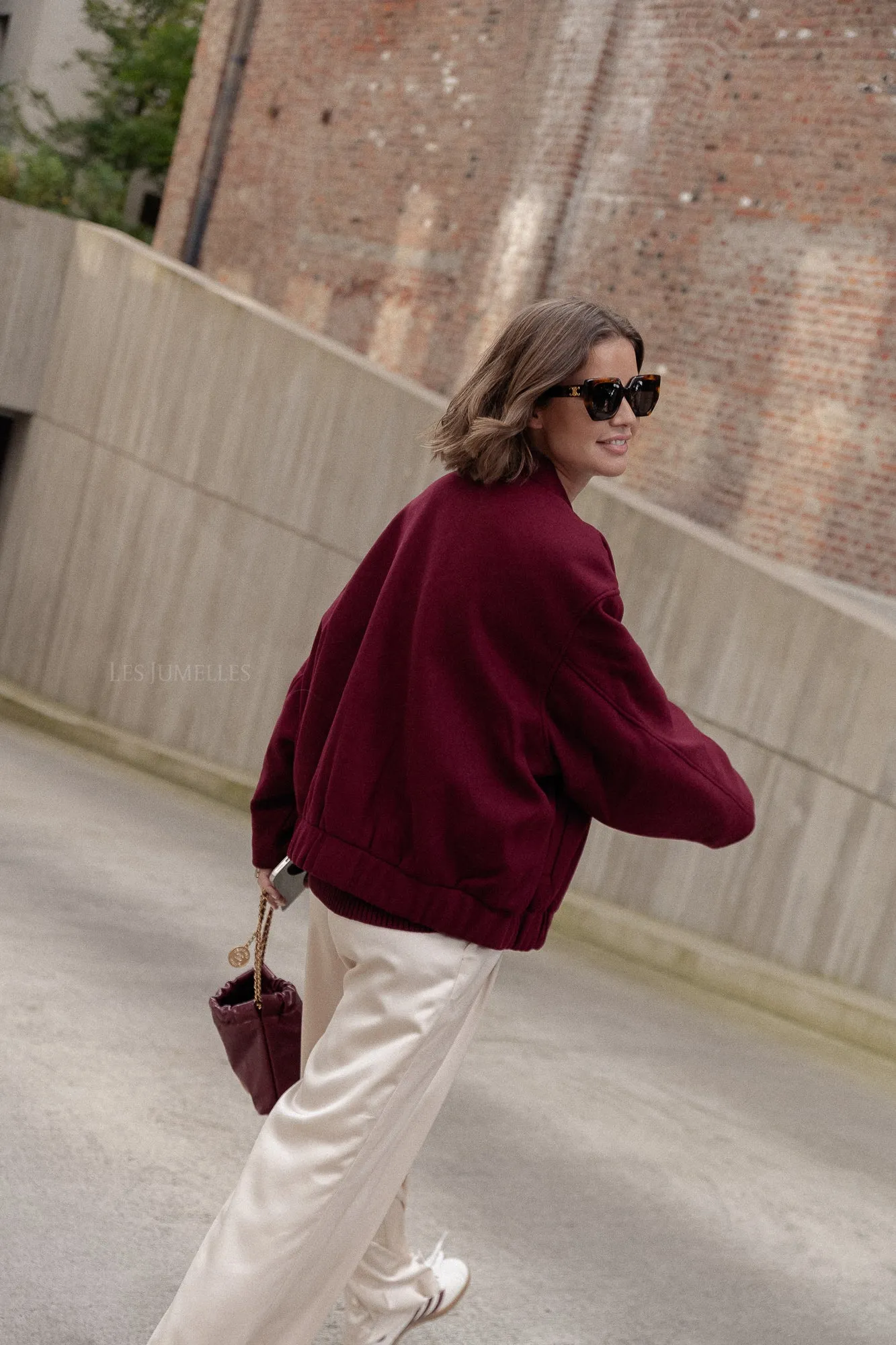 Oversize Geena bomber jacket zinfandel