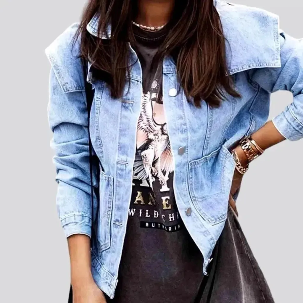 Oversized jean jacket
 for women