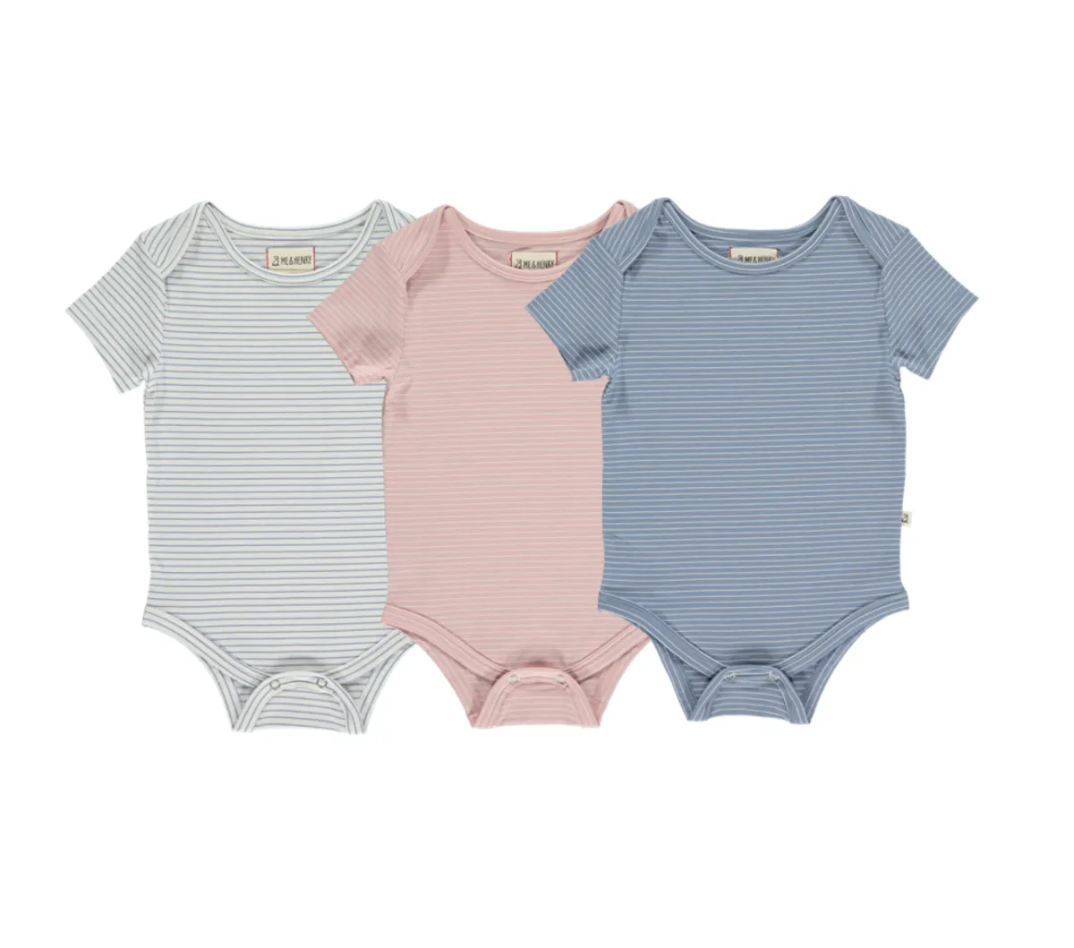 Peach Walty Soft Stripe Short Sleeve Onesie