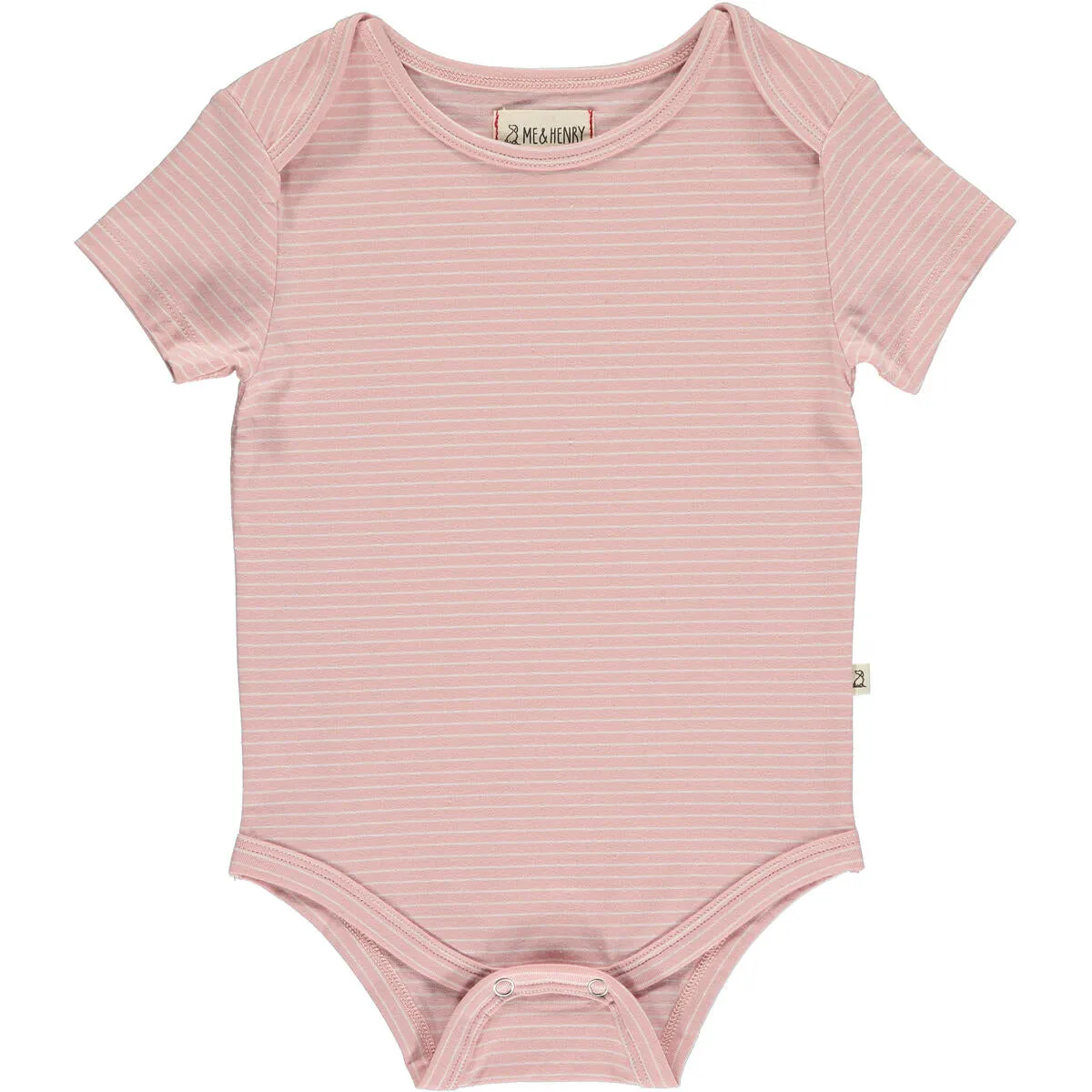 Peach Walty Soft Stripe Short Sleeve Onesie