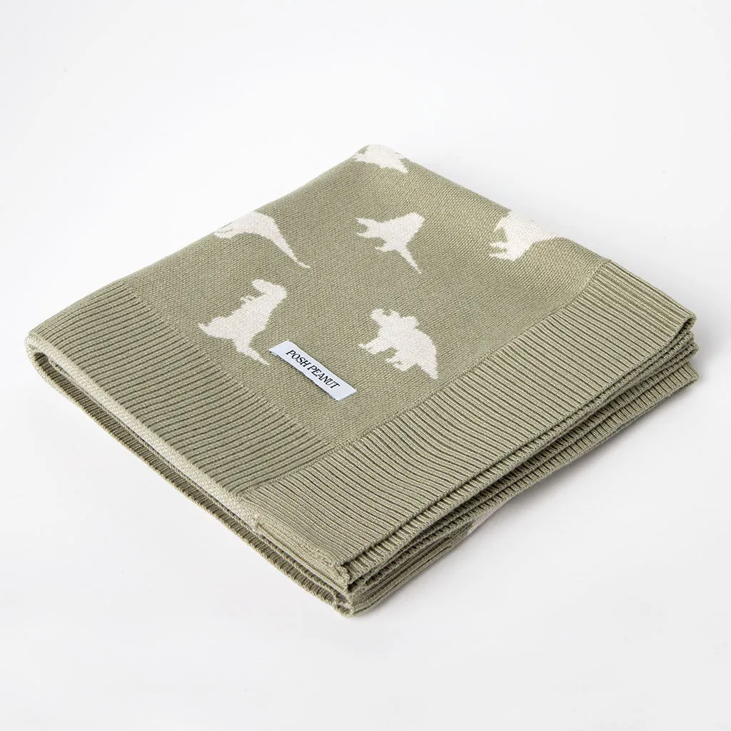 Poshosaurus - Jacquard Blanket Posh Peanut