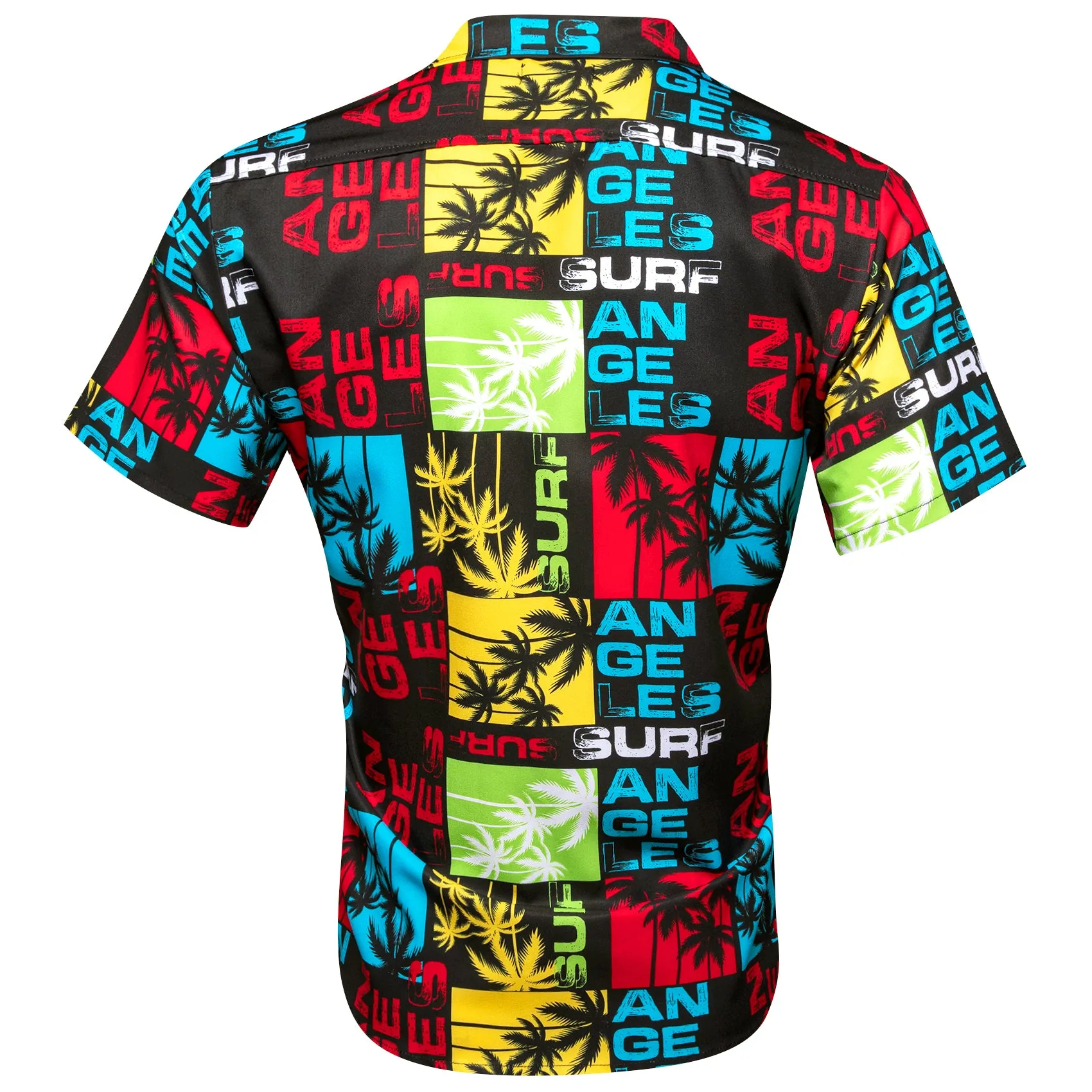 Red Black Blue Novelty Men's Short Sleeve Summer Shirt