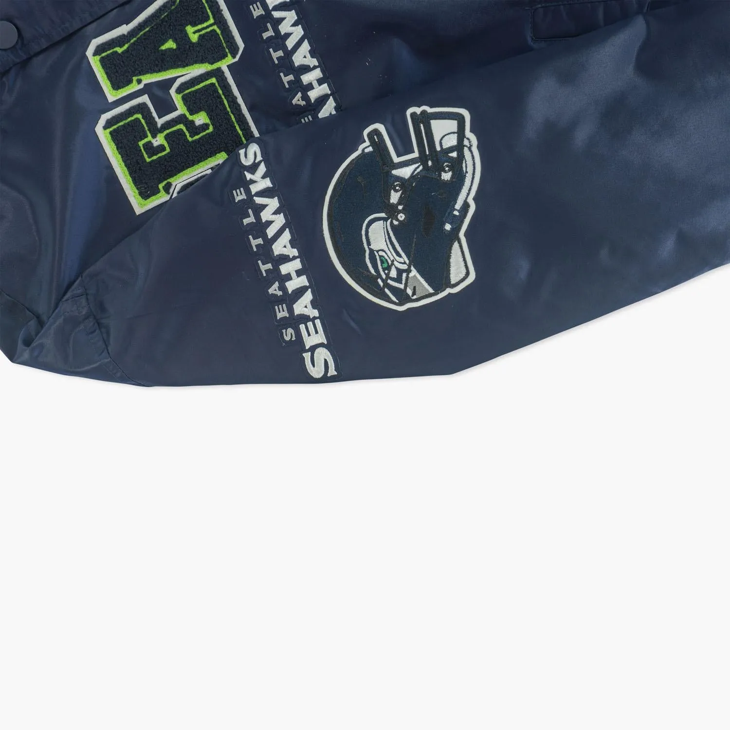 Seattle Seahawks Mashup Navy Satin Jacket