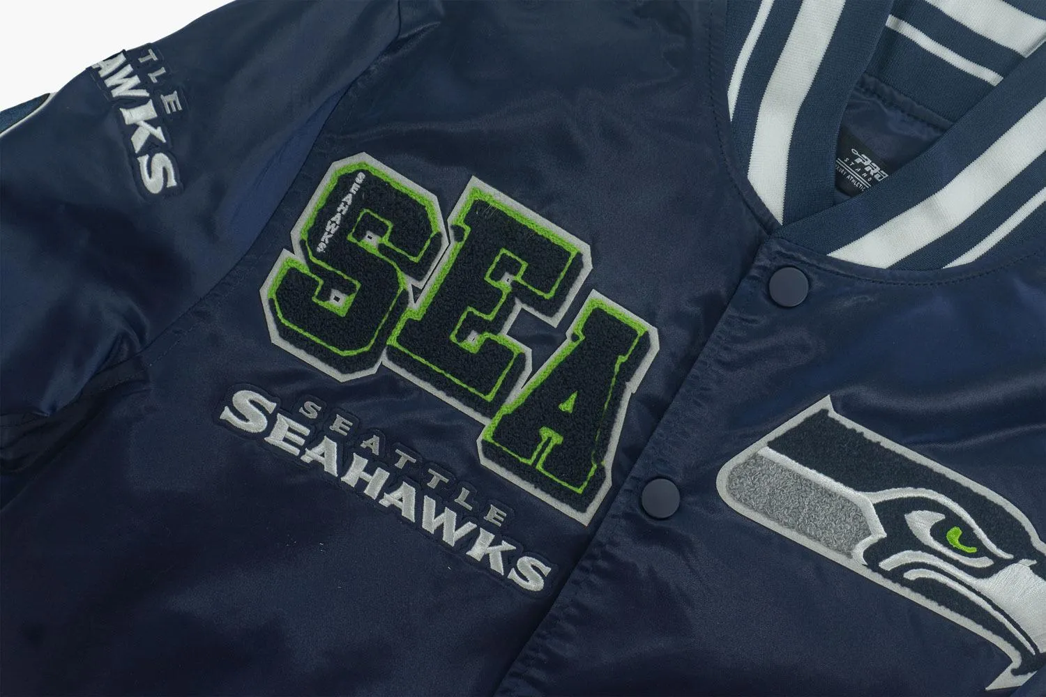 Seattle Seahawks Mashup Navy Satin Jacket