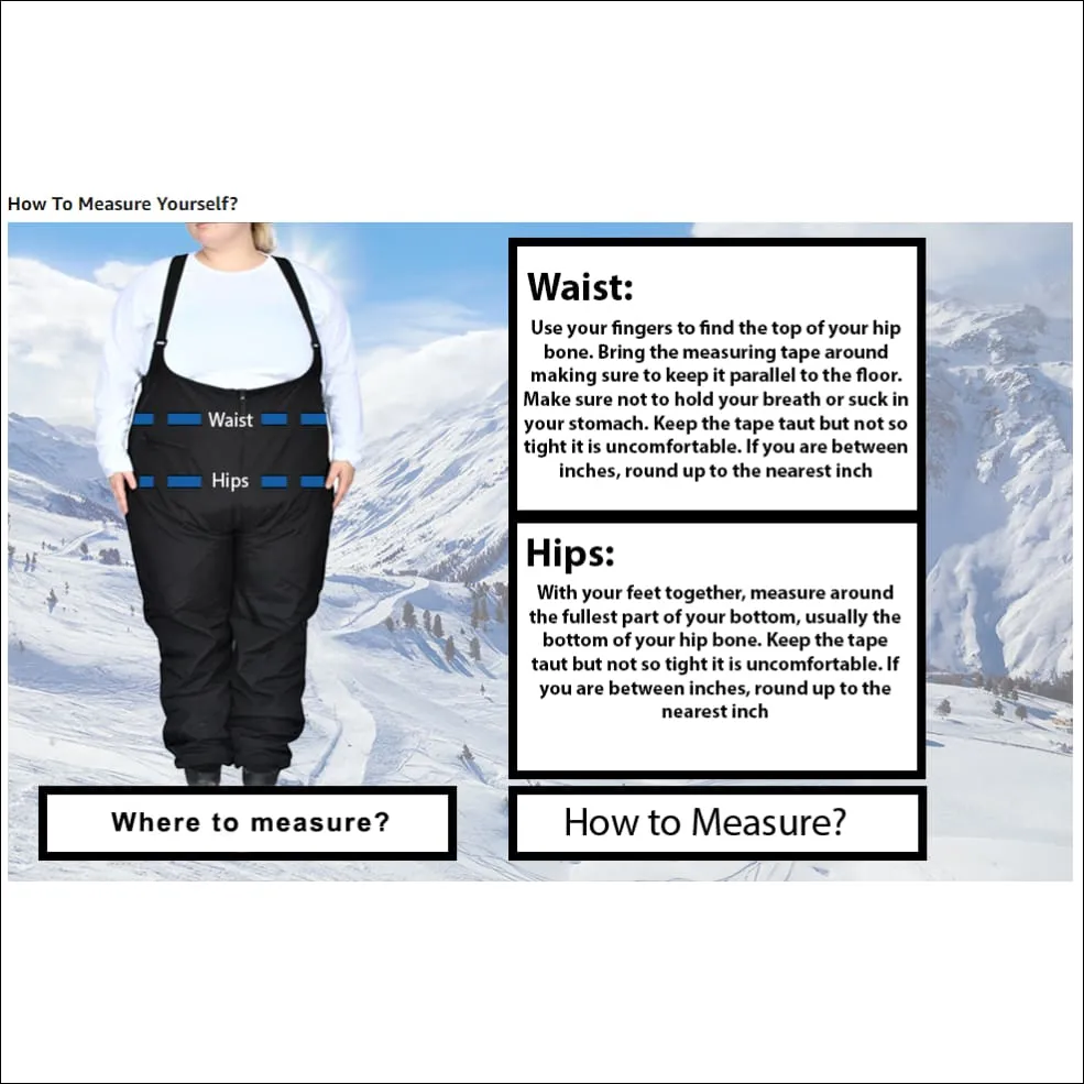 Snow Country Outerwear Women’s Plus Size 1X-6X Vertex Winter Snow Ski Bibs Overalls