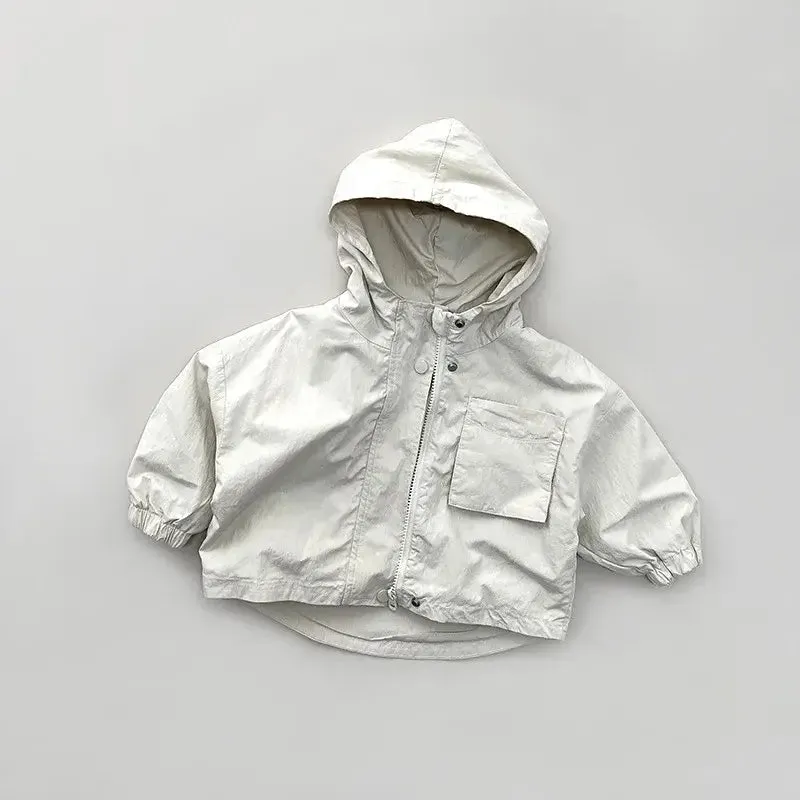 Solid Hooded Zip Jacket