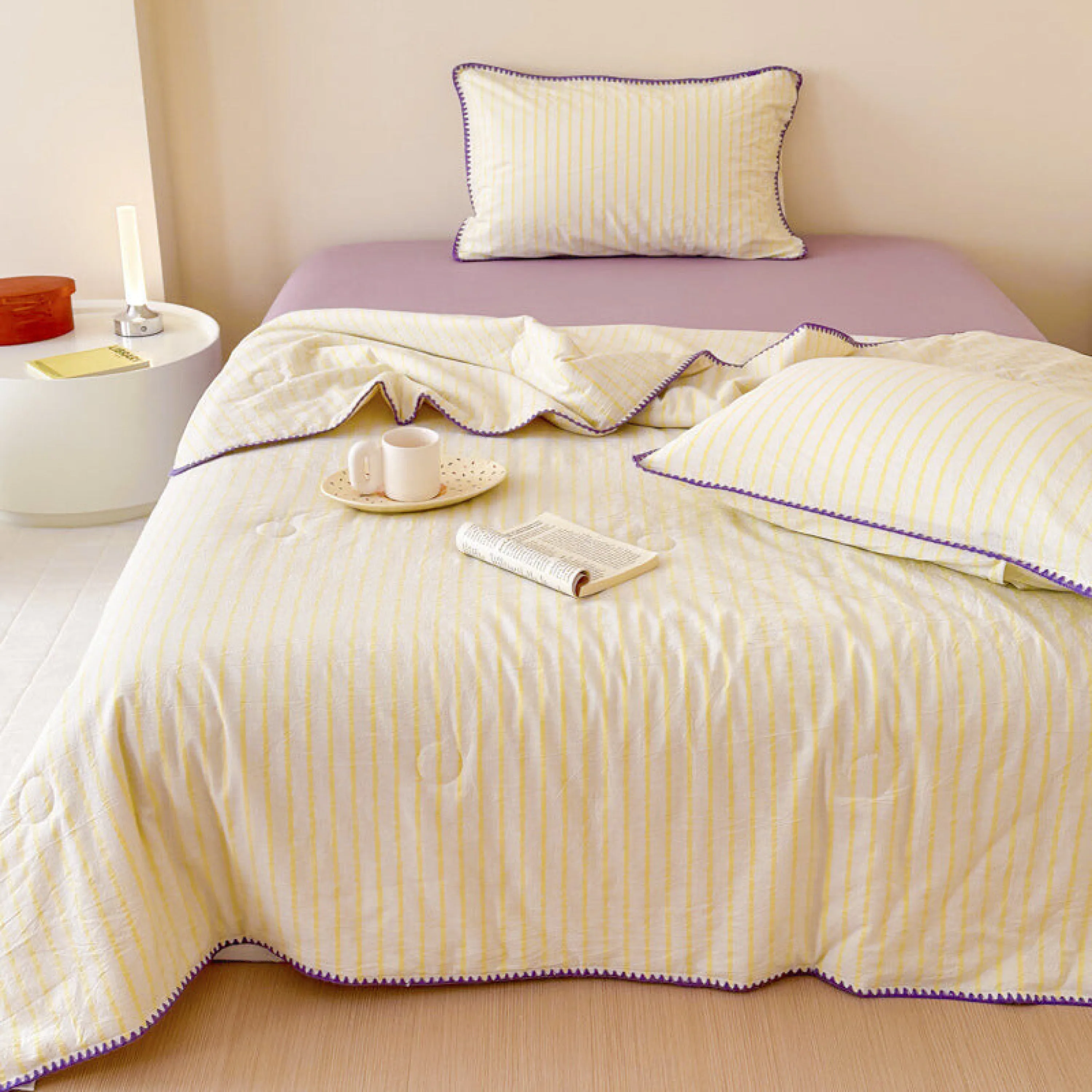 Striped Breathable Blanket Set / Mix Stripe