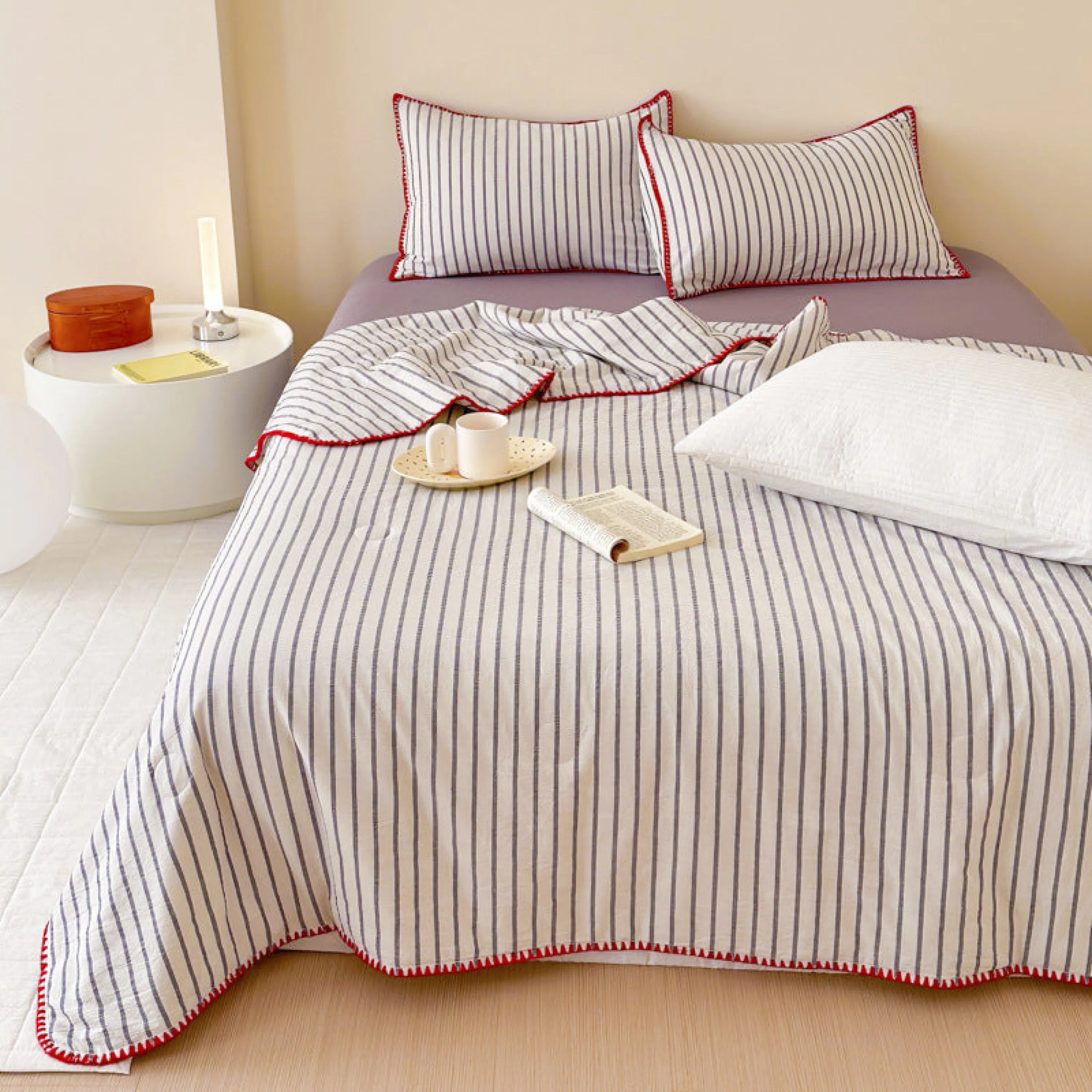 Striped Breathable Blanket Set / Mix Stripe