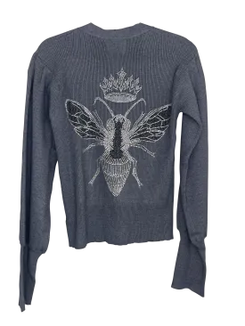 Sweater, Cardigan Gray, Silver Queen Bee