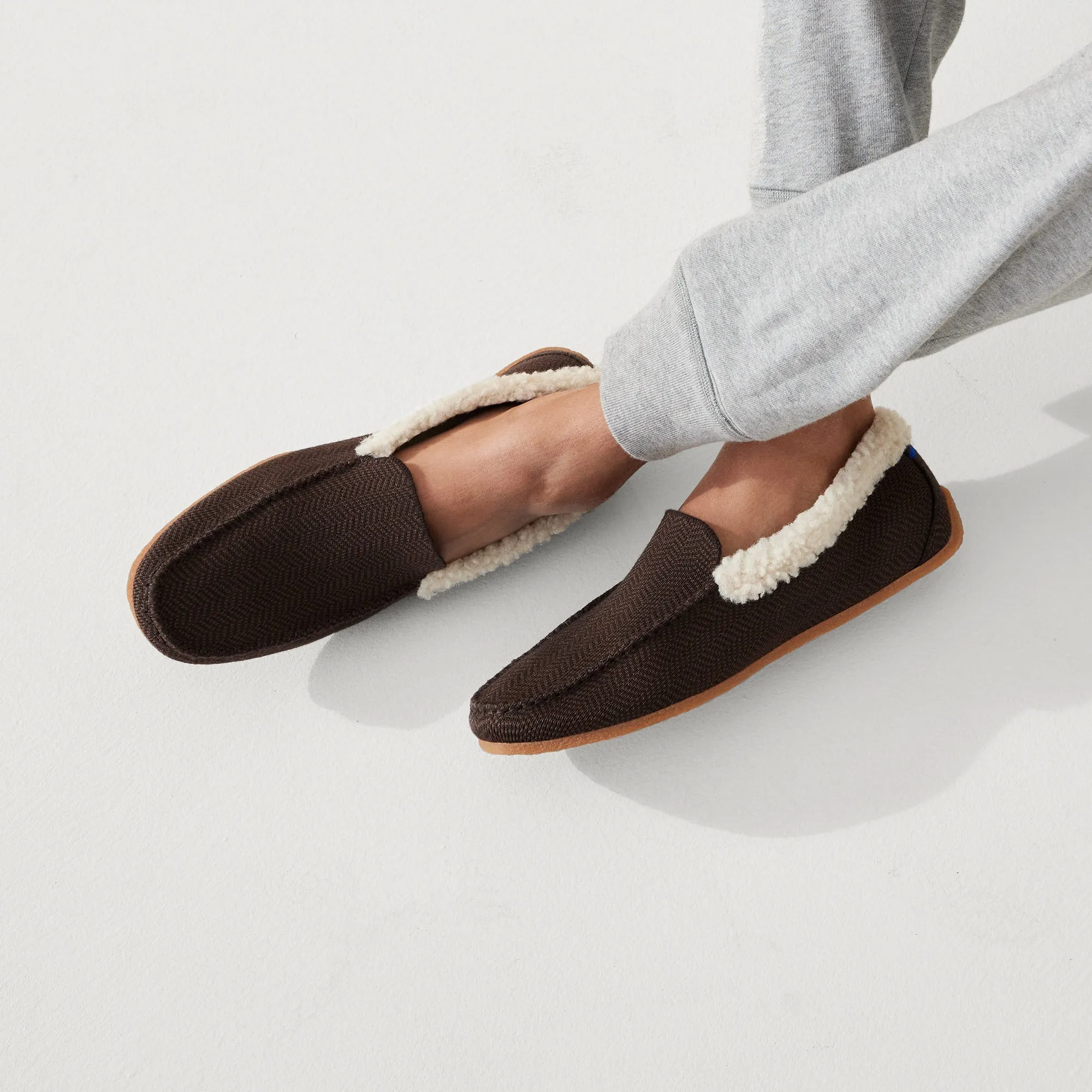 The Men's Slipper - Mahogany Herringbone