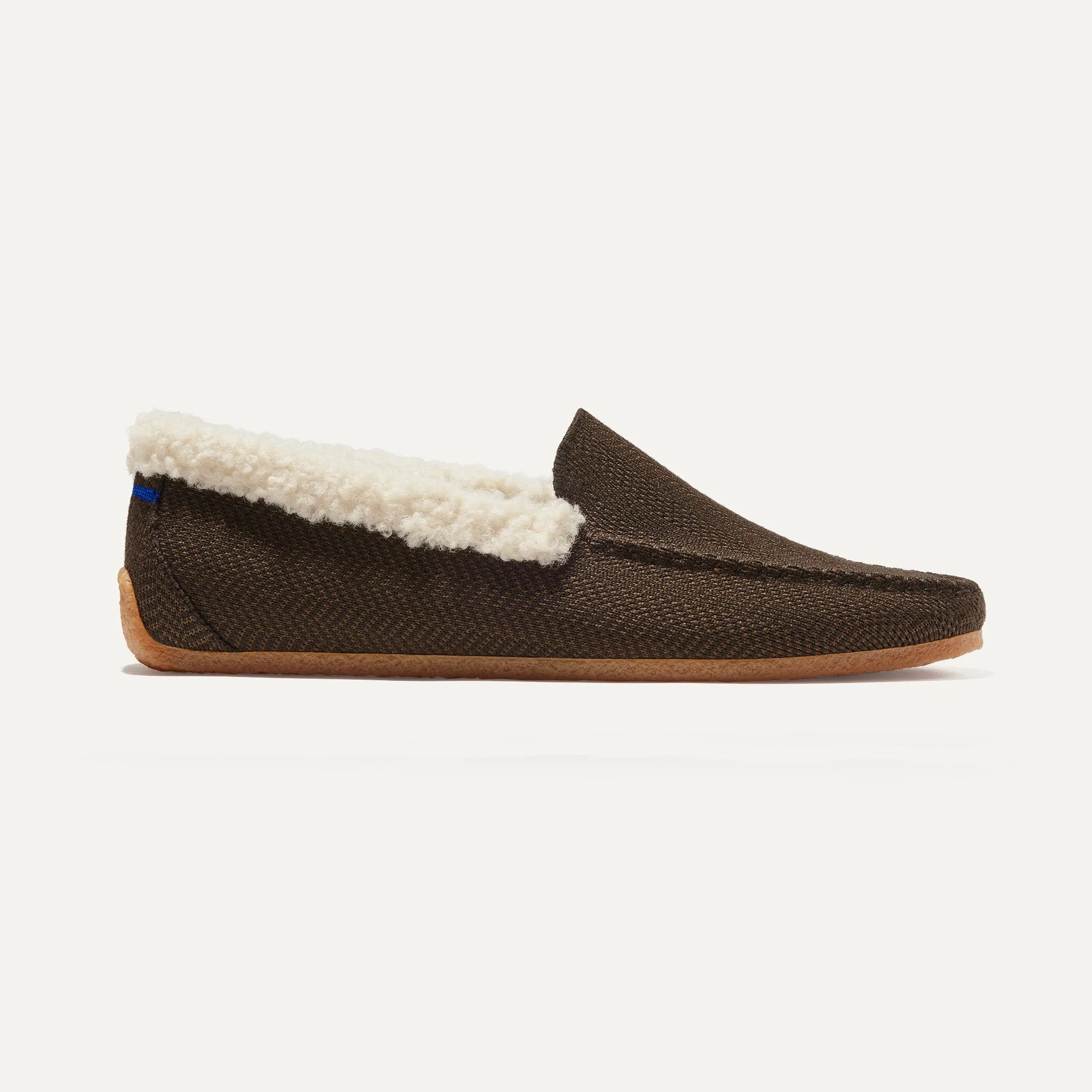 The Men's Slipper - Mahogany Herringbone