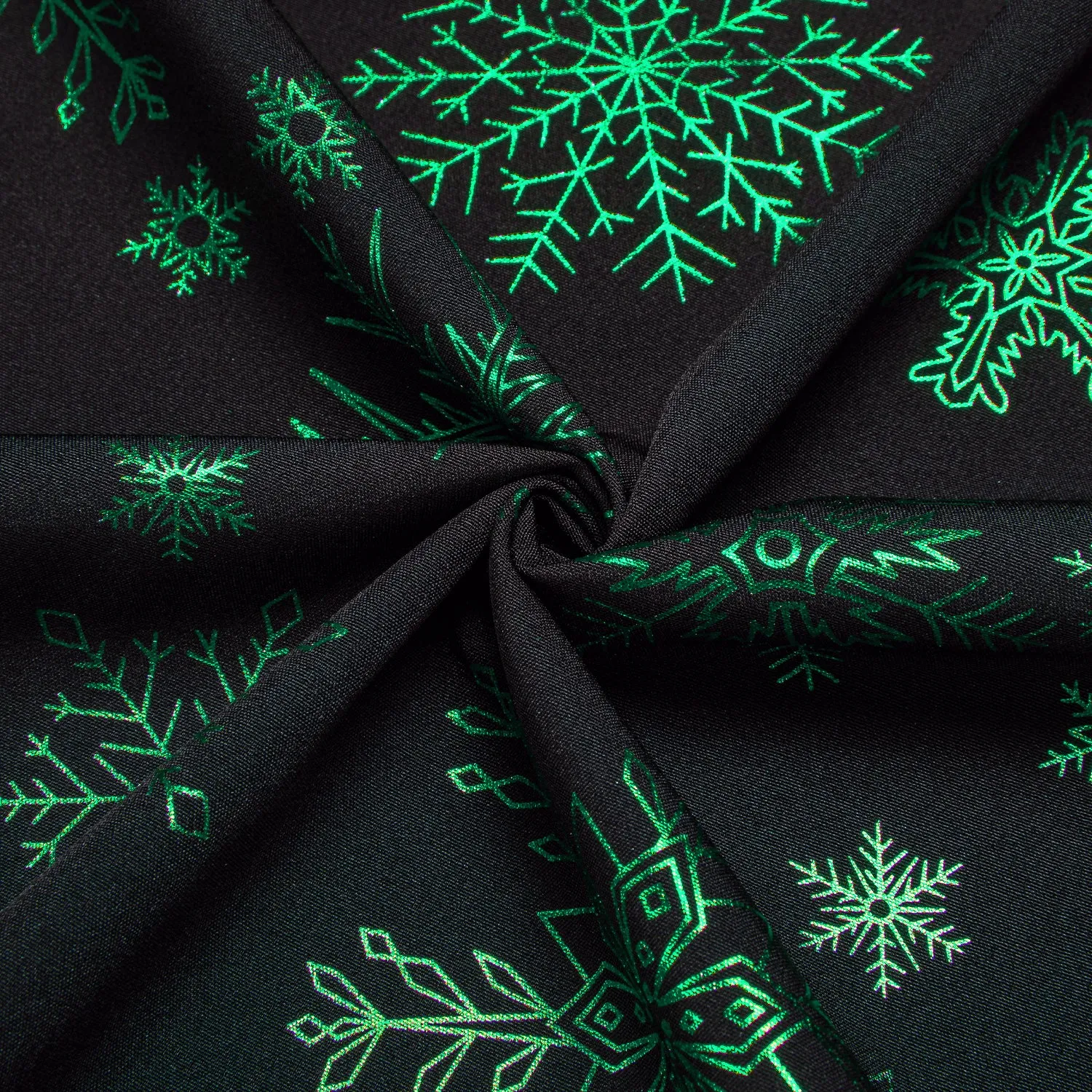 Ties2you Christmas Shirt Black Dark Green Snowflake Novelty Men's Long Sleeve Shirt