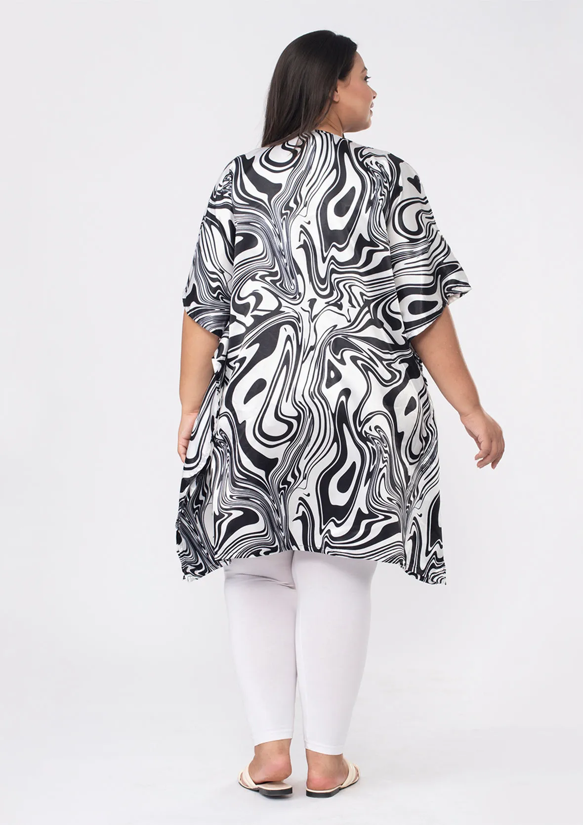 V-Neck Printed Short Kaftan