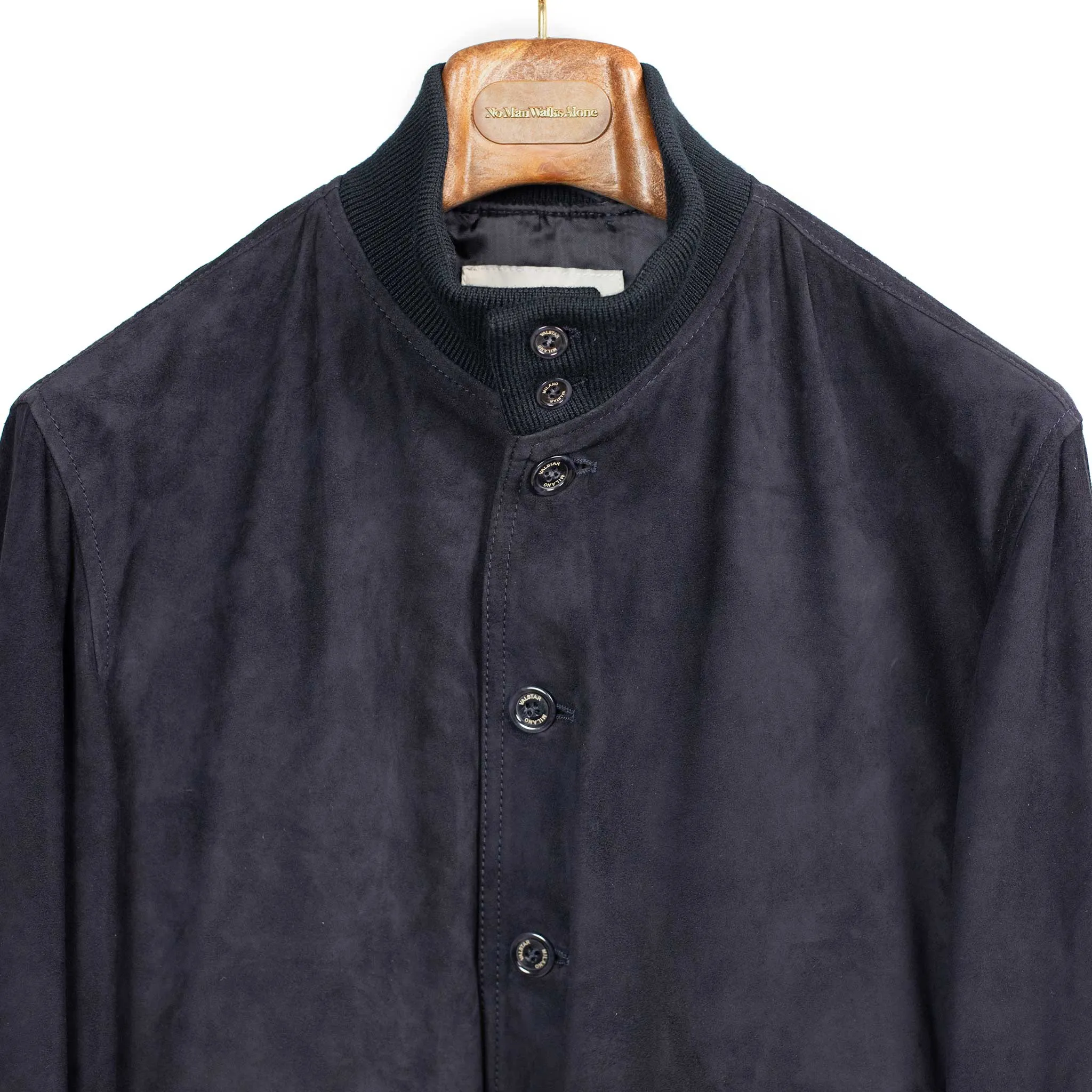 Valstarino bomber jacket in Dark Blue suede, fully lined