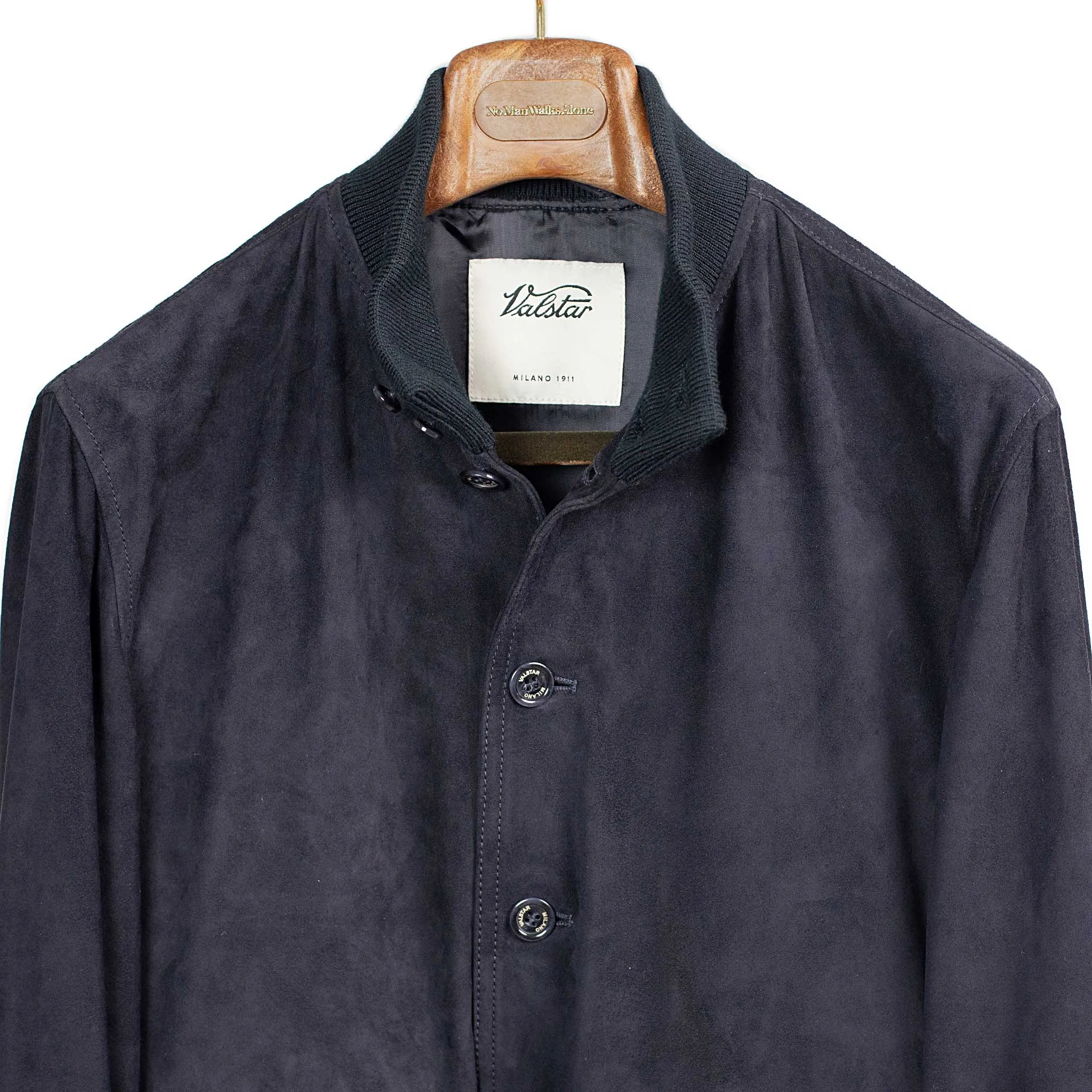 Valstarino bomber jacket in Dark Blue suede, fully lined