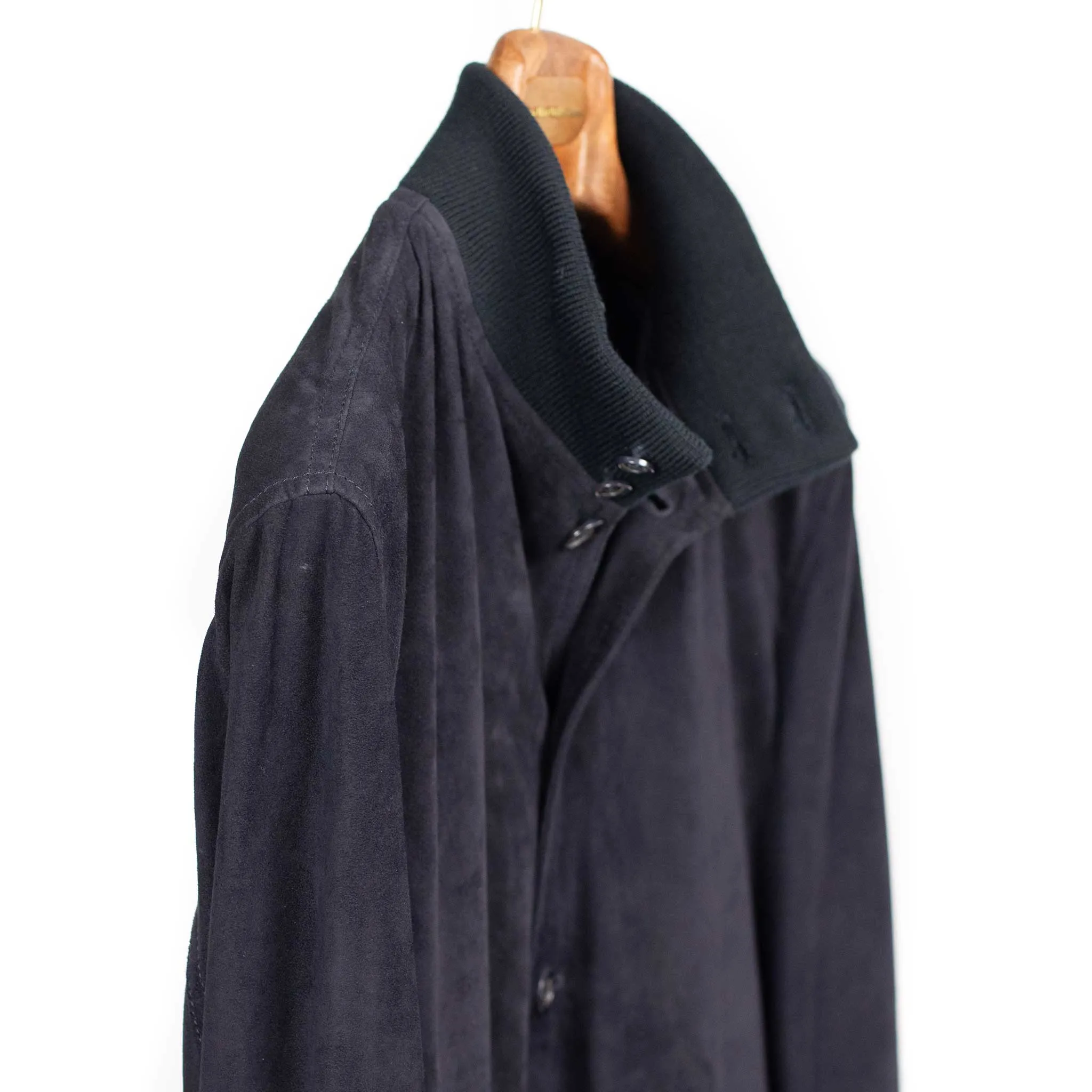 Valstarino bomber jacket in Dark Blue suede, fully lined