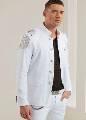 White Silver Studded Jacket