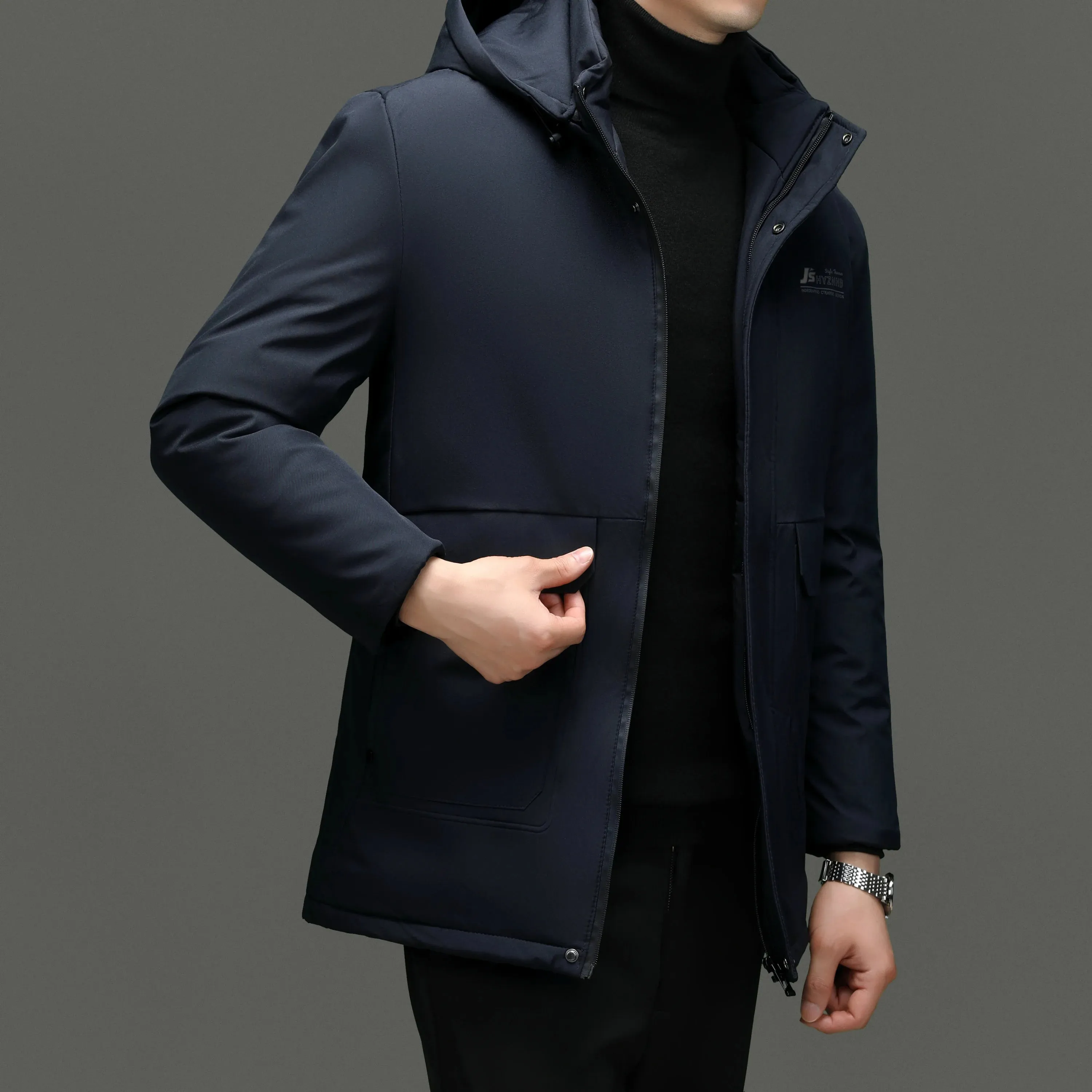 Winter Warm Hooded Long Parka Men New Warm Autumn Thick Waterproof Coat Men Fashion Casual Slim Zipper Jacket Coat Men