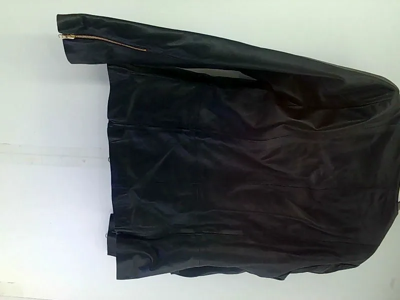 Women's Premium Black Leather Jacket Large Size