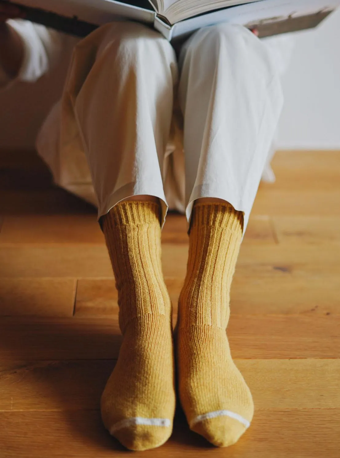 Wool Ribbed Socks - Apple Soda