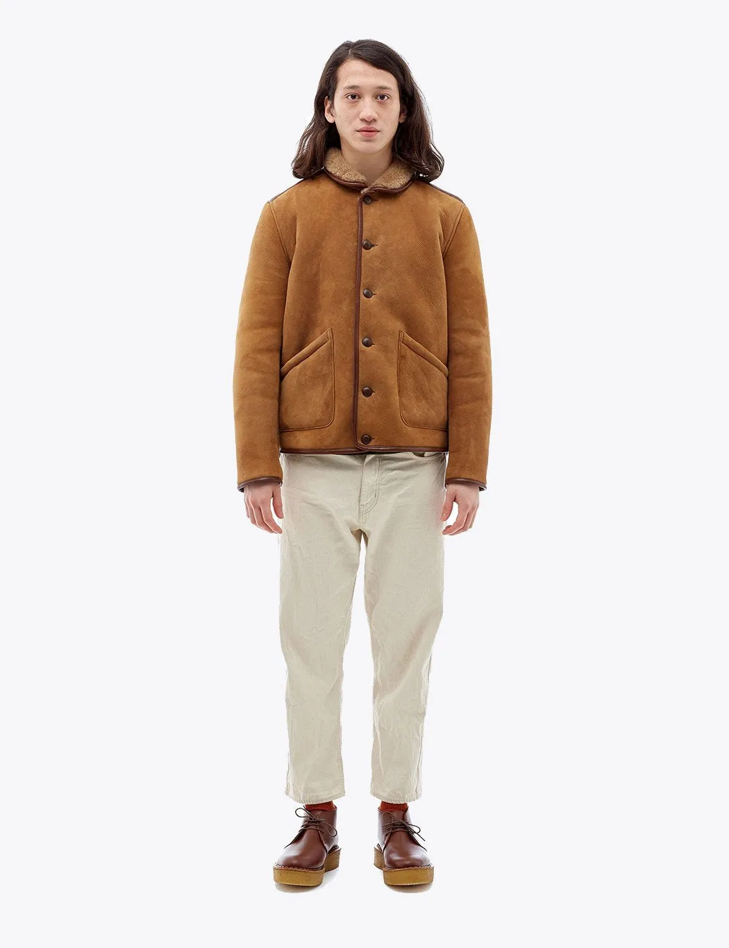 YMC Brainticket Sheepskin Coat (Suede) - Tan